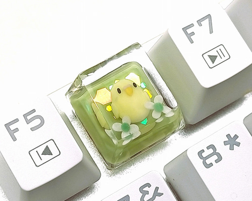黄色い セキセイインコさん キーキャップ メカニカルキーボード用