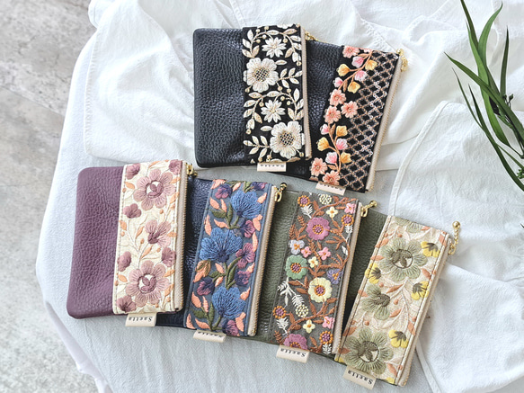 可憐なマーガレット｜手刺繍＆手仕立てのソフトリネンポケット