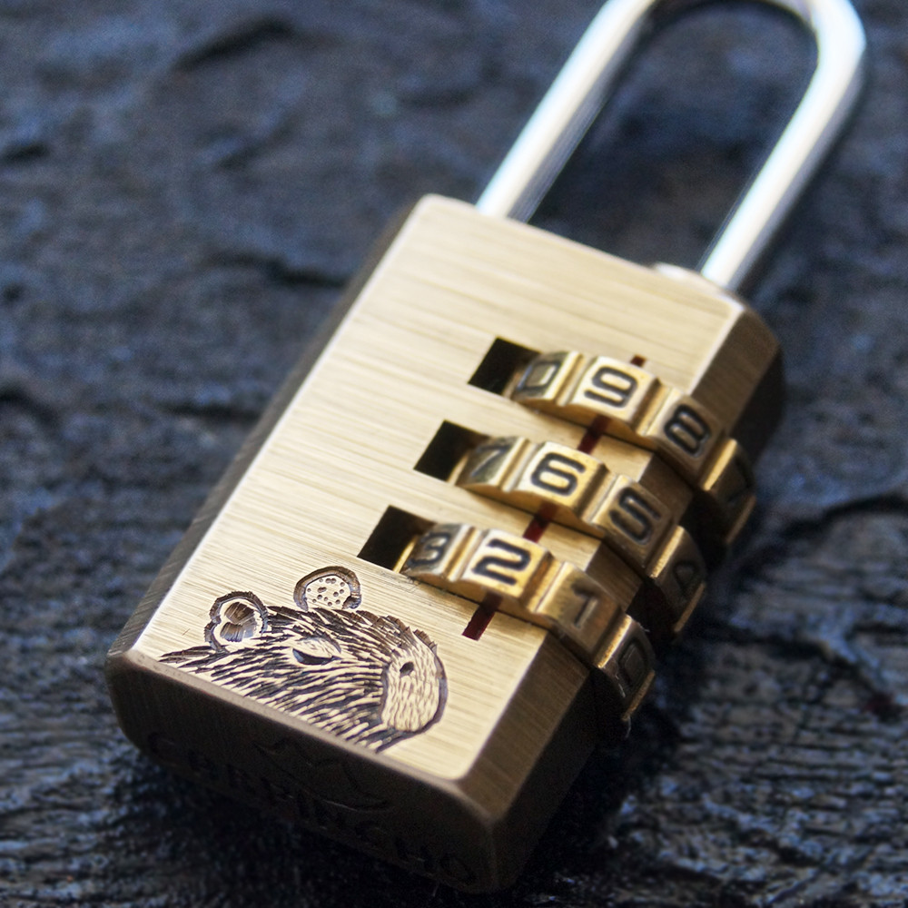 カピバラのダイヤル式南京錠