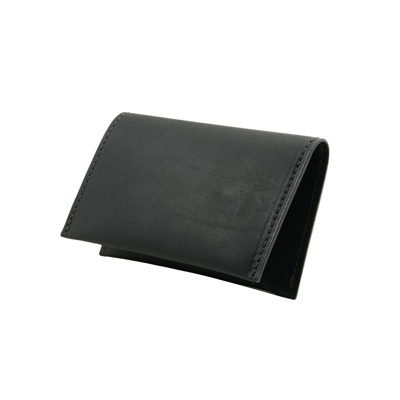 バッファローレザー シンプル 名刺入れ カードケース（ブラック）