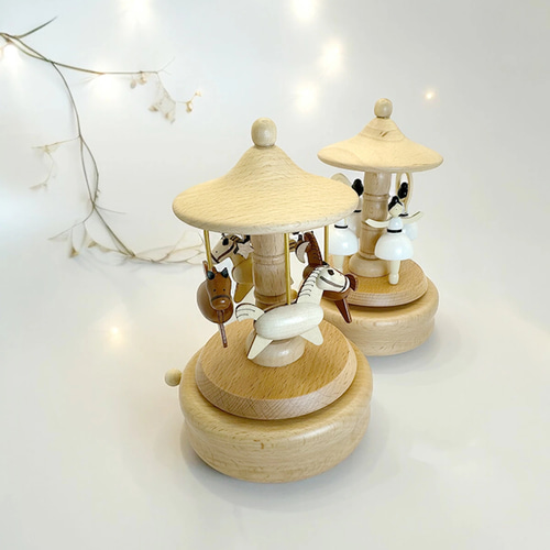 木製 オルゴール 君をのせて 天空の城 インテリア 回転木馬バレリーナ