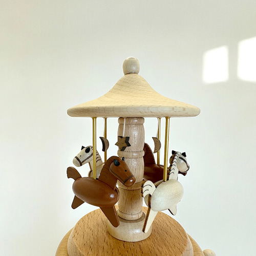 木製 オルゴール 君をのせて 天空の城 インテリア 回転木馬バレリーナ