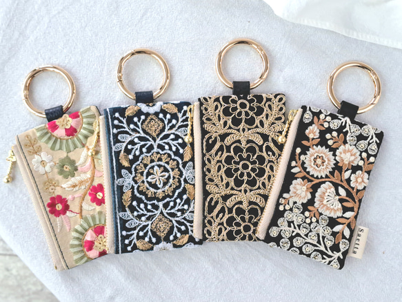 インド刺繍リボンのボディバッグ ハンドメイド ウエストポーチ