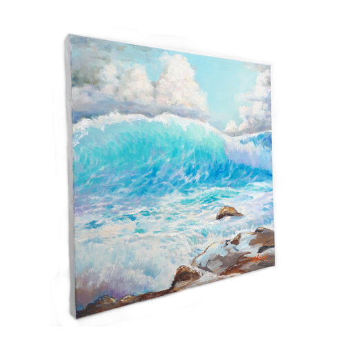 一点物】『 Fantastic Blue 』油絵 油彩 油画 風景画 インテリア