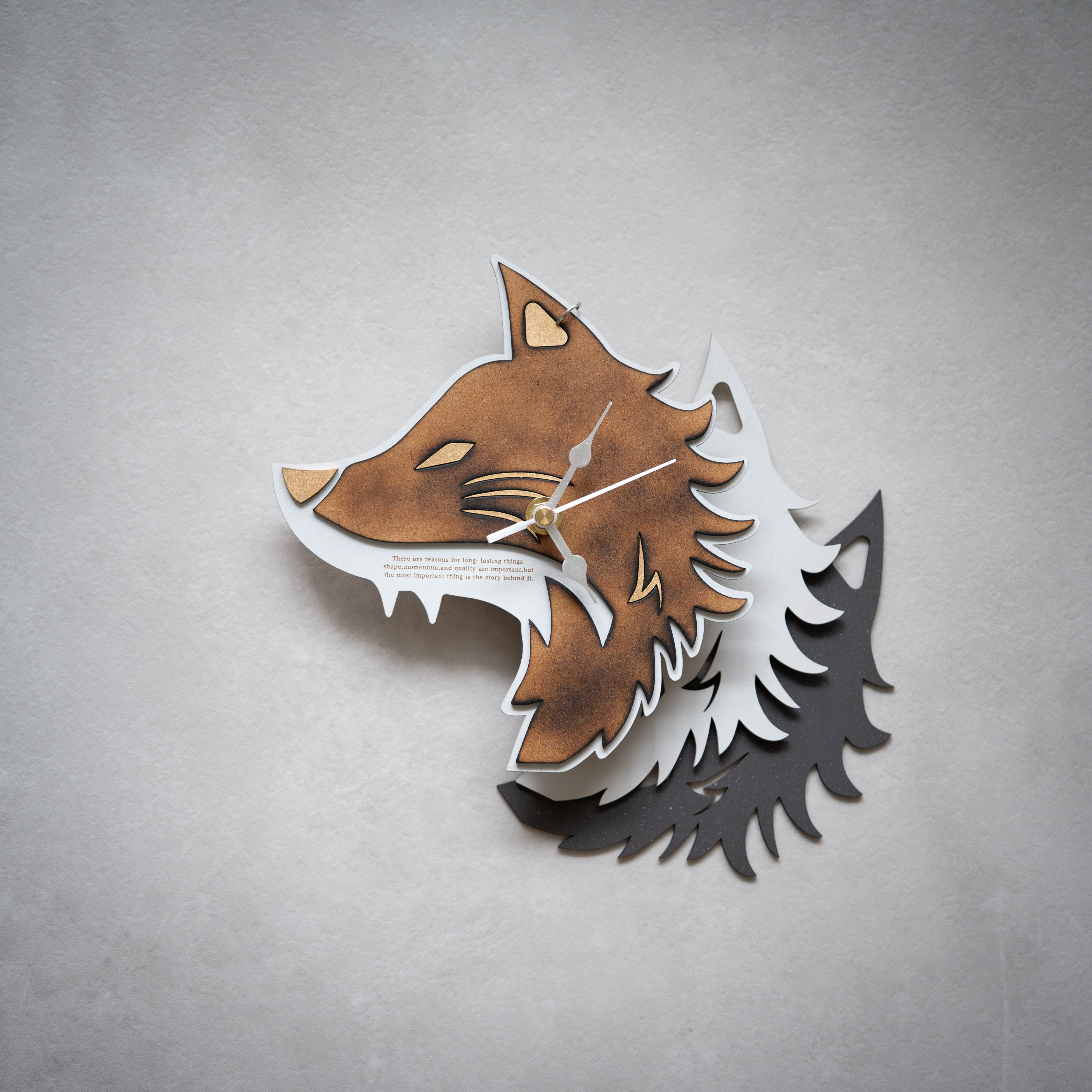 ＜カラバリ3色＞置き時計にも壁掛け時計にもなるアートクロック　" 黄昏刻と森の主 "　インテリア　送料無料　人気