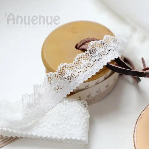 ストレッチ ホワイト レース リボン 27mm×1m レース  