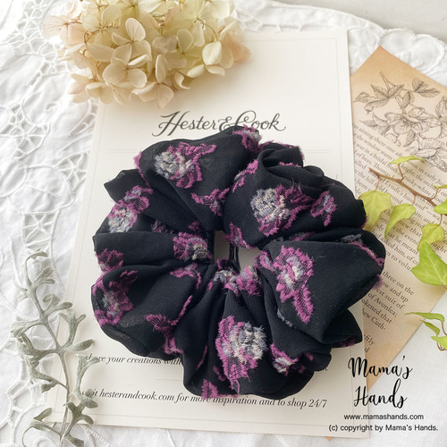 残少⭐️7点売れました⭐️ 上品 シフォン 黒 ブラック x ピンク