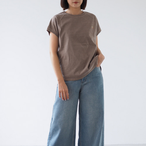 未使用品　ルーニィ♥フレンチスリーブシャツ　ブラウン　36 くすみカラー フレンチスリーブTee ラグランスリーブ モカブラウン