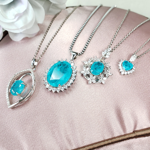 美発色★ブラジル・パライバトルマリン★リング、ペンダントトップオーダー受付中 SummerSale☆ ブラジルブルー パライバトルマリン 人工宝石 12x16mm