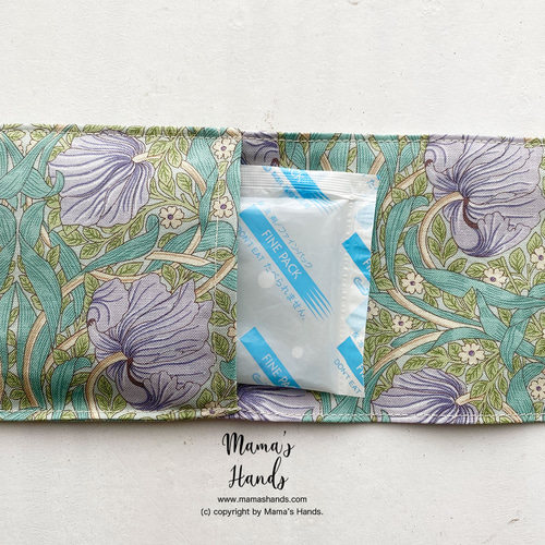 おしゃれな ウィリアムモリス ピンパーネル 淡い グリーン パープル 紫  