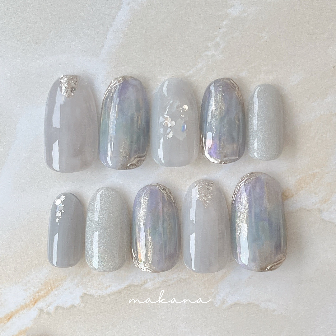 ネイルチップ チップ 青 ニュアンス ちゅるん うるうる オーダーネイル ネイルチップ チップ 青 ニュアンス ちゅるん うるうる オーダー