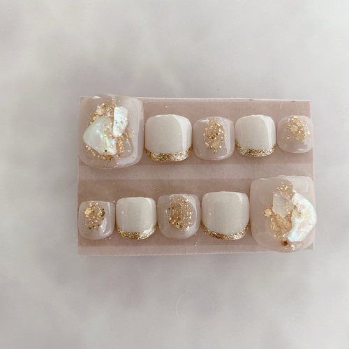 現品限り フットネイル ネイルチップ ペディ ニュアンスネイル