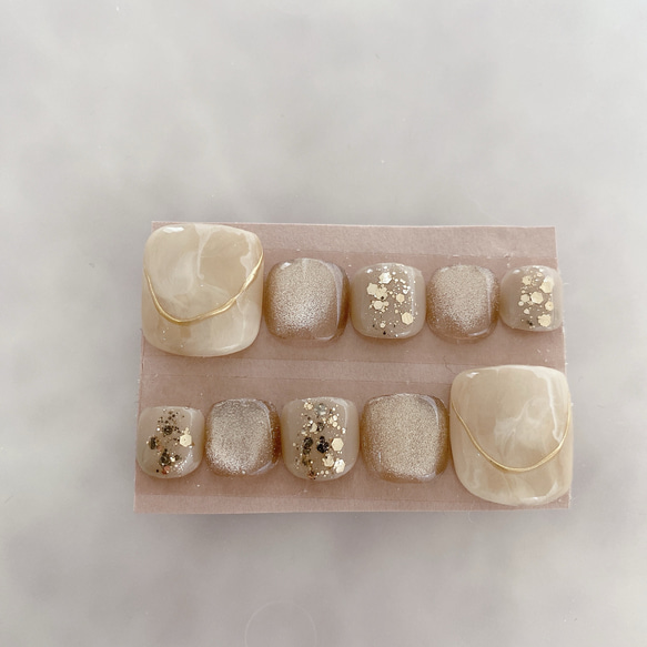 現品限り フットネイル ネイルチップ ペディ ニュアンスネイル サイズ