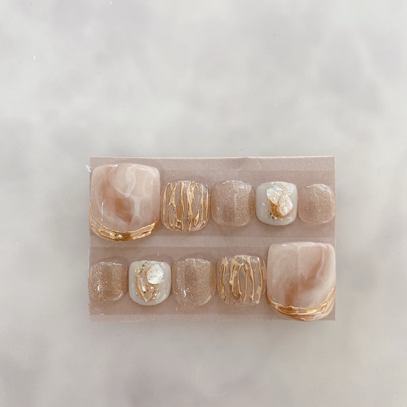 現品限り フットネイル ネイルチップ ペディ ニュアンスネイル サイズ