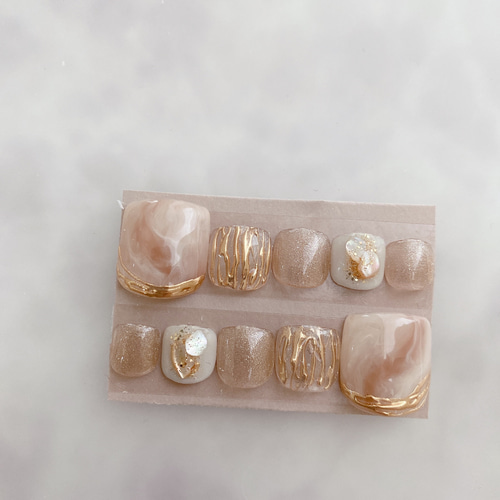 現品限り フットネイル ネイルチップ ペディ ニュアンスネイル サイズ