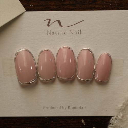 【016】ネイルチップ シンプルネイル ミラーネイル no.016 #シルバーネイル #ミラーネイル #ピンクネイル #囲み
