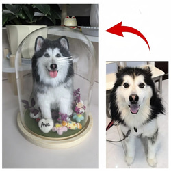 愛犬 オーダー 再現♡シベリアンハスキー♡世界でたった一つ♡羊毛