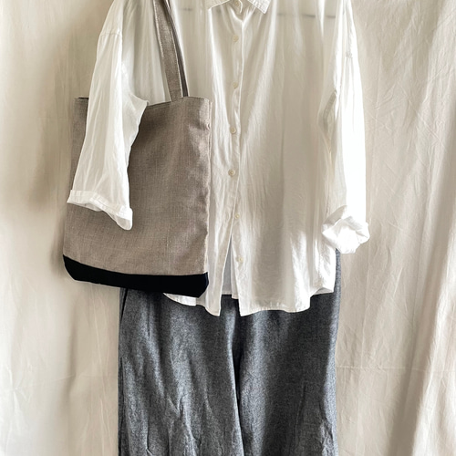 受注品✴︎ショルダートートバッグ✴︎リネン ✴︎A4収納✴︎マチなし