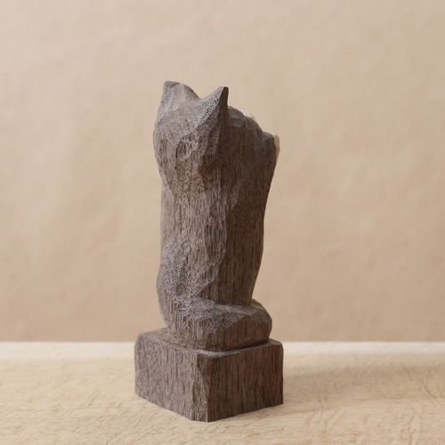 木彫り 招き猫 右手上げ 25センチ 1.6キロ アンティーク 骨董