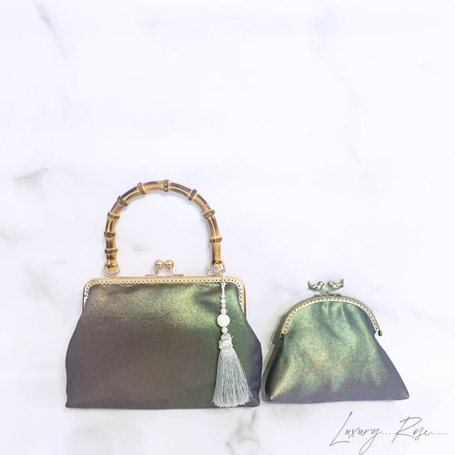 真夜中の神秘的な星屑のグラデーション♡ブライト希少上質箔加工高級帯バッグ 真夜中の神秘的な星屑のグラデーション♡希少上質箔加工高級帯バッグ