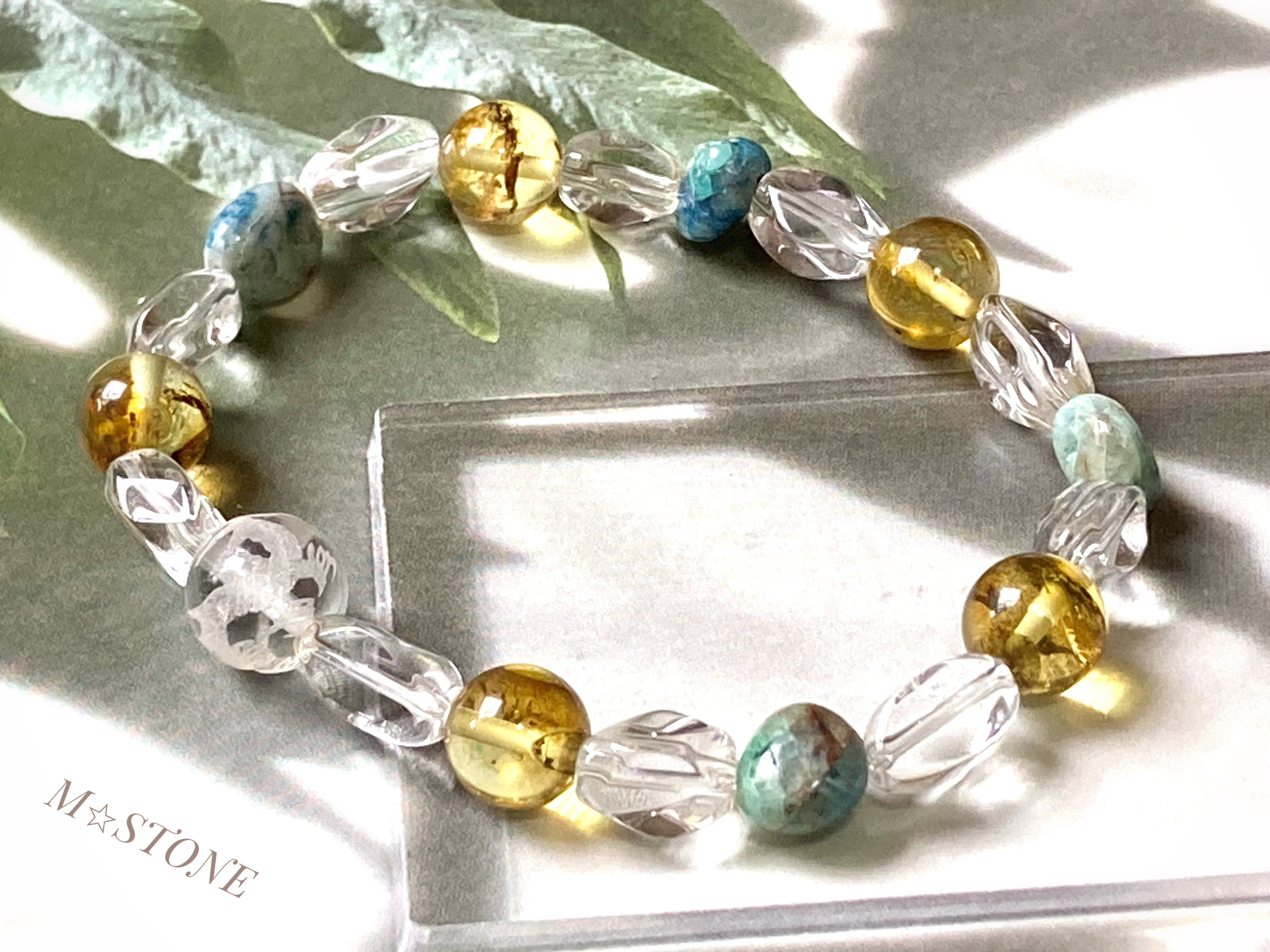 虹龍ブレス⭐︎アクアマリン&水晶 虹龍ブレス⭐︎アクアマリン&水晶 【