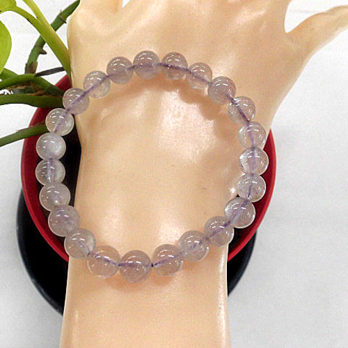 天然石 スーパーセブン8.0～8.3mm玉ブレスレット 内周：約17.3cm  