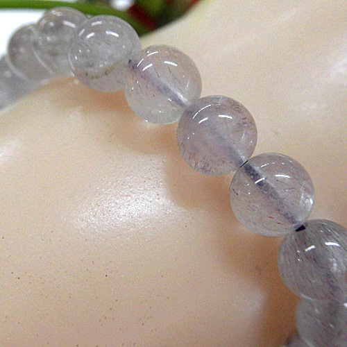 天然石 スーパーセブン8.0～8.3mm玉ブレスレット 内周：約17.3cm  