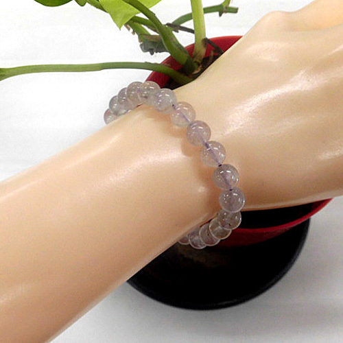 天然石 スーパーセブン8.0～8.3mm玉ブレスレット 内周：約17.3cm  