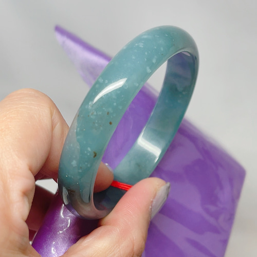 新入荷】本翡翠保証‼️天然翡翠 藍水バングル 内径約55.7mm 鑑定書付