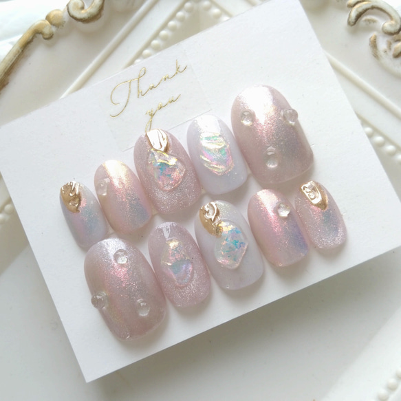 ニュアンスカラー◇ウェディングにも◇オーロラホワイトと淡い