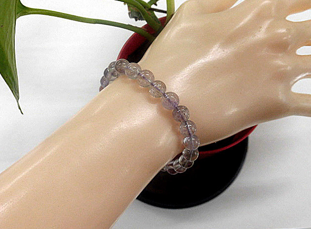 天然石 スーパーセブン7.4～7.8mm玉ブレスレット 内周：約17.0cm 　240101573