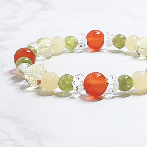 【良質,美品】ペリドット&ロードライトガーネット　ブレスレット　ハンドメイド 35c555f1966f007c2a1afefaca0276