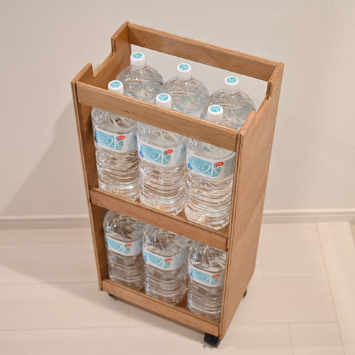 ペットボトルラック すっきり家具調 2段 2リットルペットボトル12本