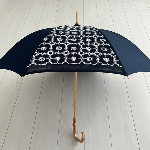 数量限定，格安 ☆オーダー制☆ミナペルホネン アネモネ日傘（ネイビー）