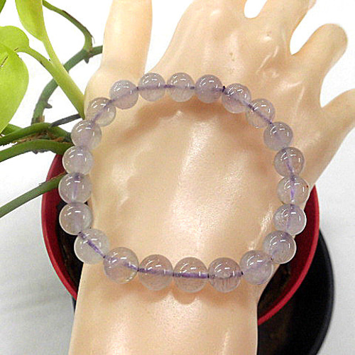 天然石 スーパーセブン7.9～8.4mm玉ブレスレット 内周：約16.8cm