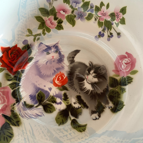 ヴィンテージ】猫のホーロー洗面器 バス・トイレ・洗面用品