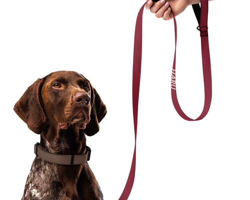 1167.くしゅくしゅリードカバーチェック赤ハンドメイド犬おさんぽ