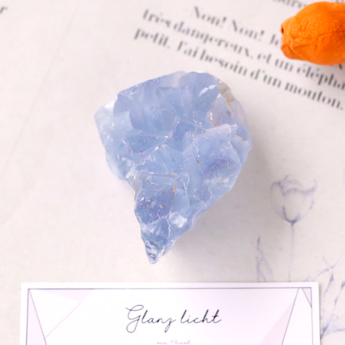 【天才の石・受験のお守り】天然石 蛍光フローライト 原石 (３２９.０ｃｔ.) ブルーフローライト 原石 小さめ 鉱物 天然石 お守り クラスター