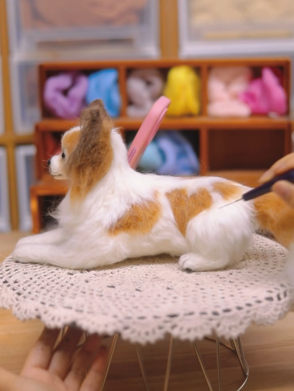 【オーダーメイドペット】羊毛フェルト、うちの子　犬ぬいぐるみ、フェルト犬、羊毛犬、肖像画、犬猫人形 プレゼントやギフトに 100% 模様