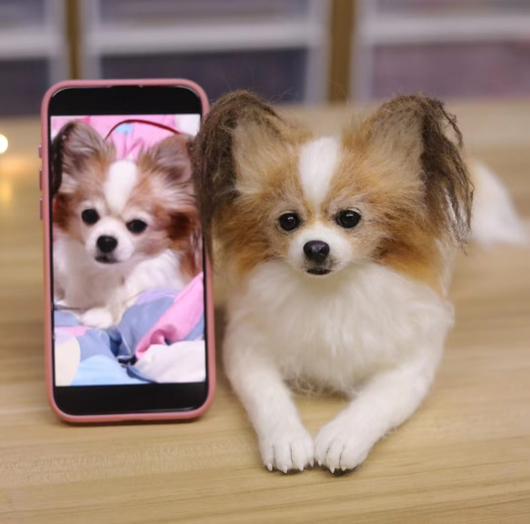 【オーダーメイドペット】羊毛フェルト、うちの子　犬ぬいぐるみ、フェルト犬、羊毛犬、肖像画、犬猫人形 プレゼントやギフトに 100% 模様