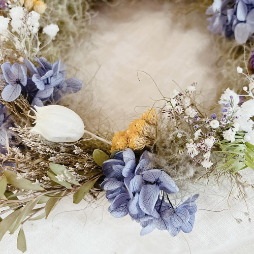 ふわふわスモークツリーにかすみ草＊紫陽花＊スターチスなどを合わせた 