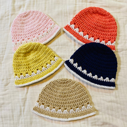 アクリル》◇サイズも選べる!!◇*ラスタカラー☆クロシェハット