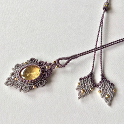 シトリンのマクラメネックレス ネックレス・ペンダント 紗乃屋