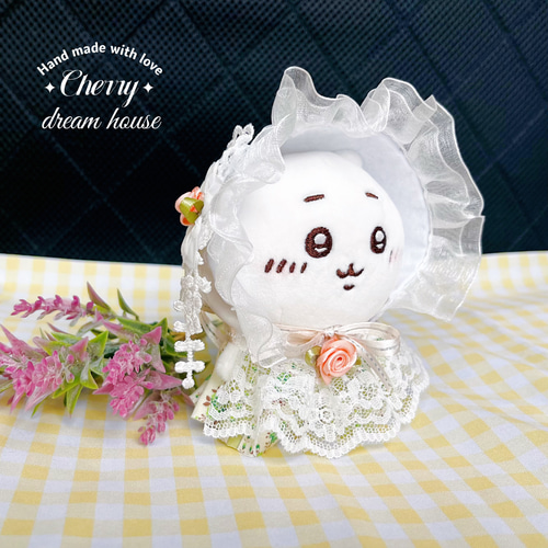ぬい服 10cm ちいかわ 着せ替え ロリータ ワンピース ボンネット 