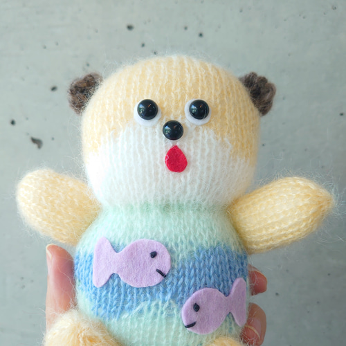 ぬいぐるみ あみぐるみ ラッコのたっち ハンドメイド 一点物