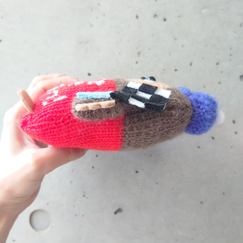 ぬいぐるみ あみぐるみ モグラのタナー ハンドメイド 一点物