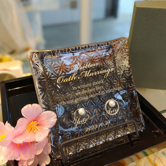 23様用 ♡ ウェディング 結婚証明書 リングピロー ウエディングA-25 アクリル結婚証明書＋リングピロー | mille la chouette (ミルラ