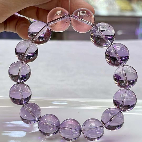 高品質　アメジスト　9mm　天然石　ブレスレット 高品質]アメシスティンクォーツブレスレット（約9mm玉） - 埼玉
