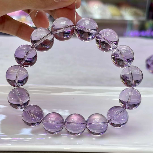 15.2mm 天然無処理 ボリビア産 アメジスト ブレスレット ブレスレット