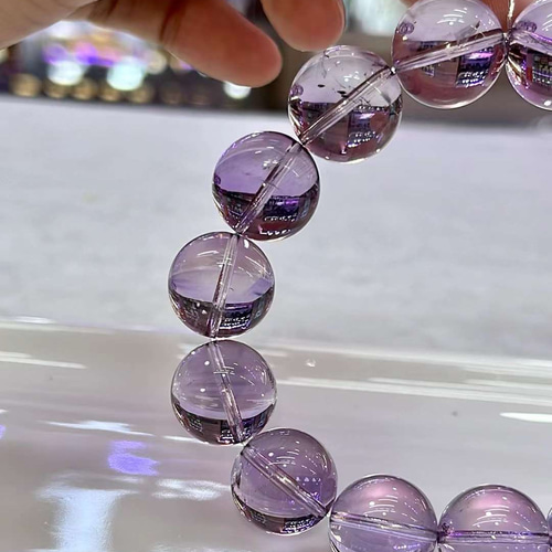 15.2mm 天然無処理 ボリビア産 アメジスト ブレスレット ブレスレット